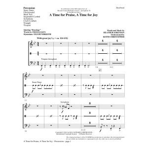 A Time for Praise, A Time for Joy - Percussion