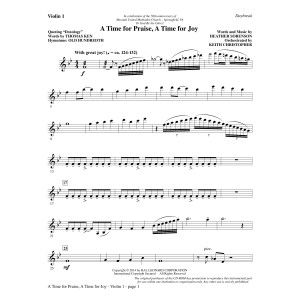 A Time for Praise, A Time for Joy - Violin 1
