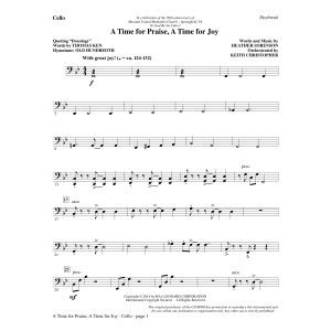 A Time for Praise, A Time for Joy - Cello