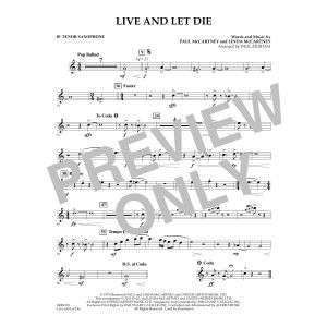 Live and Let Die - Bb Tenor Saxophone
