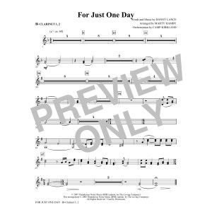 For Just One Day - Clarinet 1 & 2