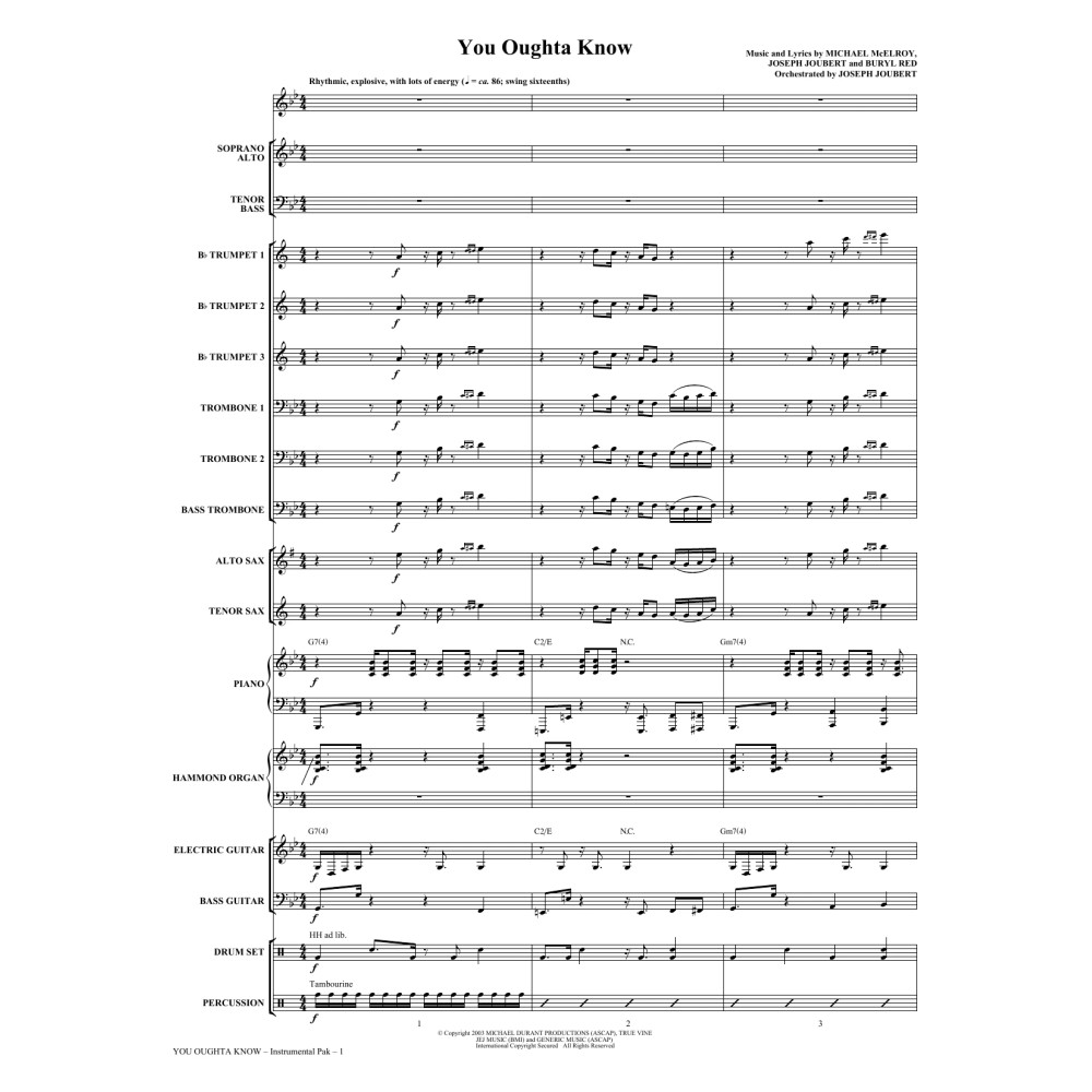 You Oughta Know - Full Score