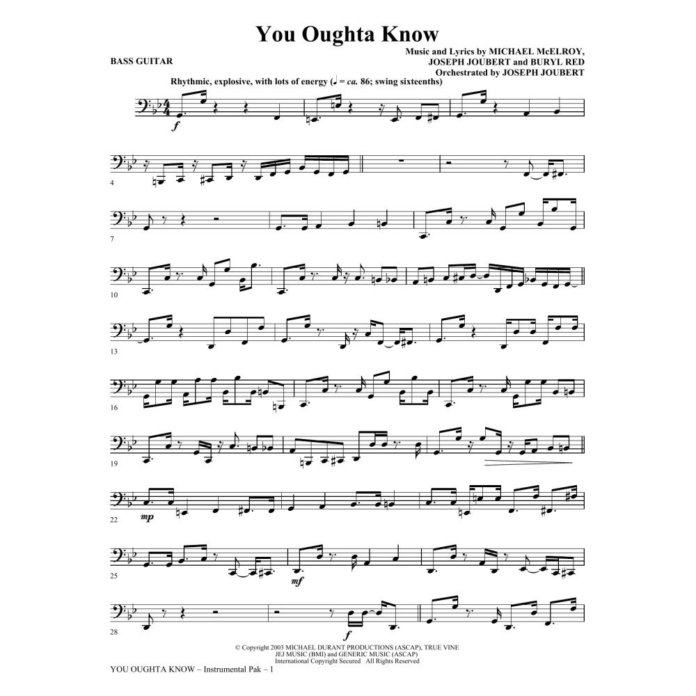 You Oughta Know - Bass Guitar