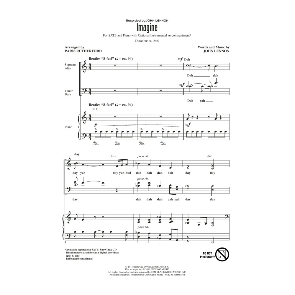 Imagine (arr. Paris Rutherford)