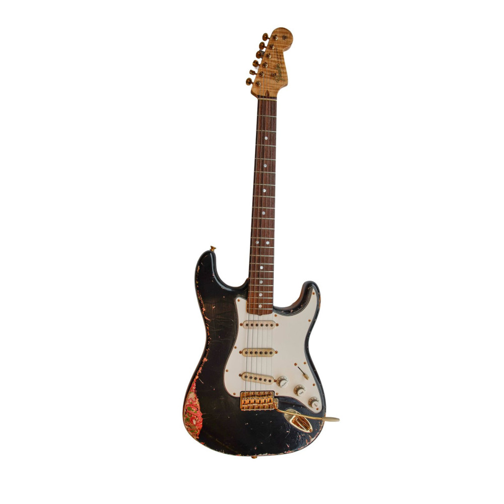 Fender Masterbuilt Austin MacNutt 65 Strat - Black over Pink Paisley