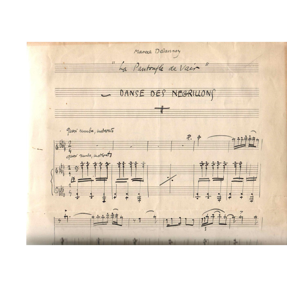 Partition originale de Marcel Delannoy