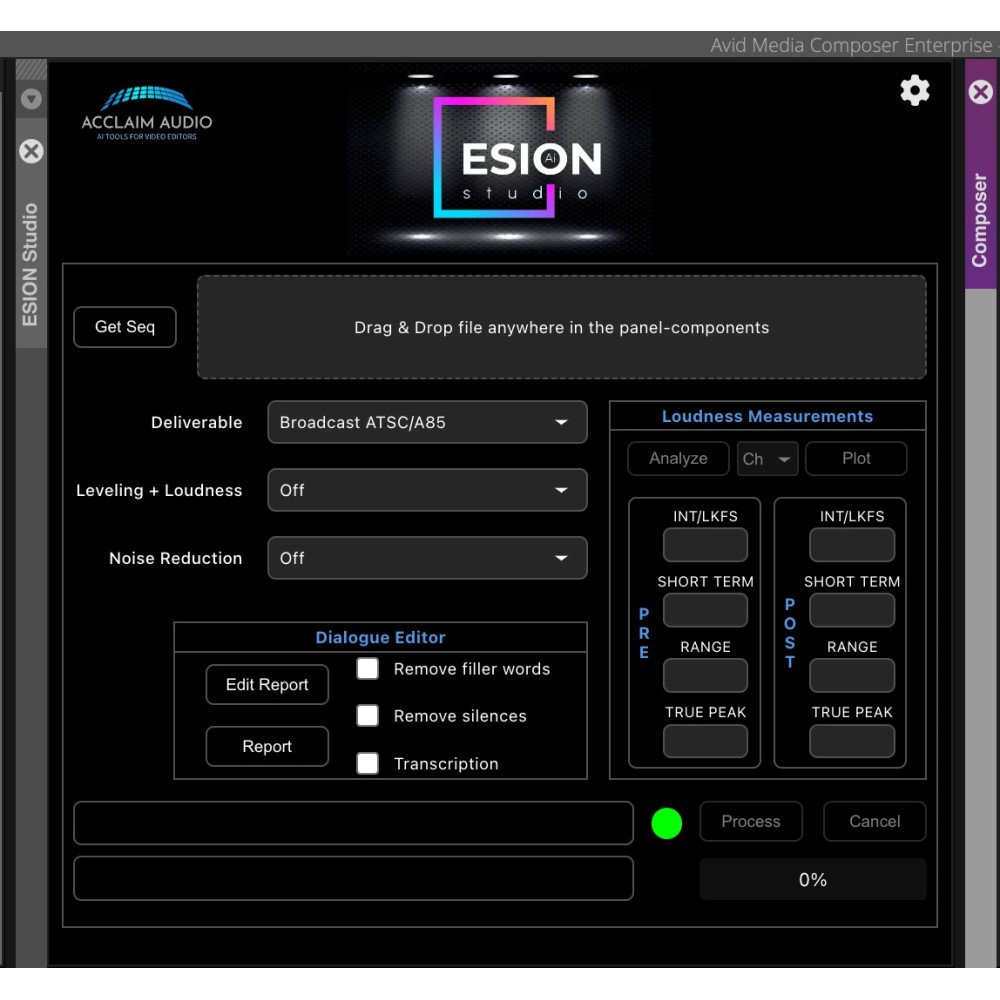 Acclaim Audio ESION Studio Erweiterung für Media Composer