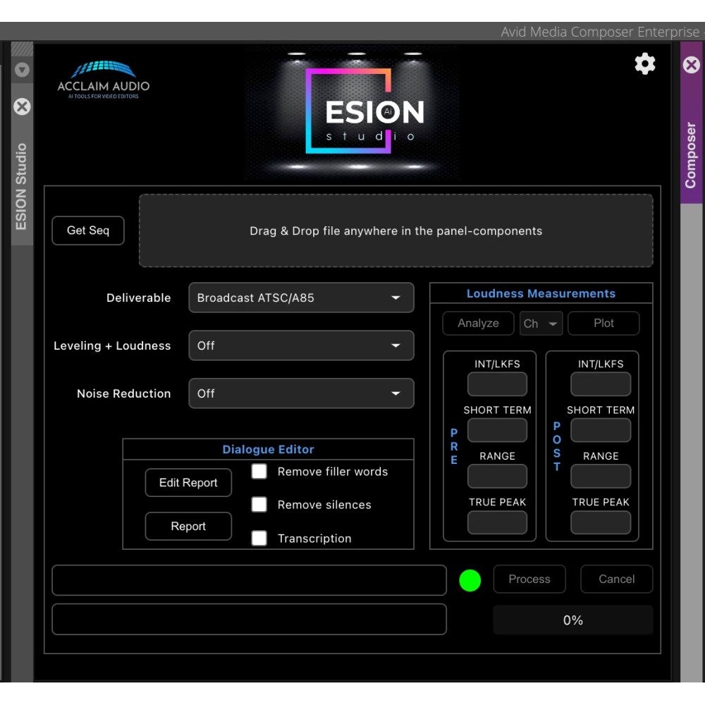 Acclaim Audio ESION Studio Extension for Media Composer