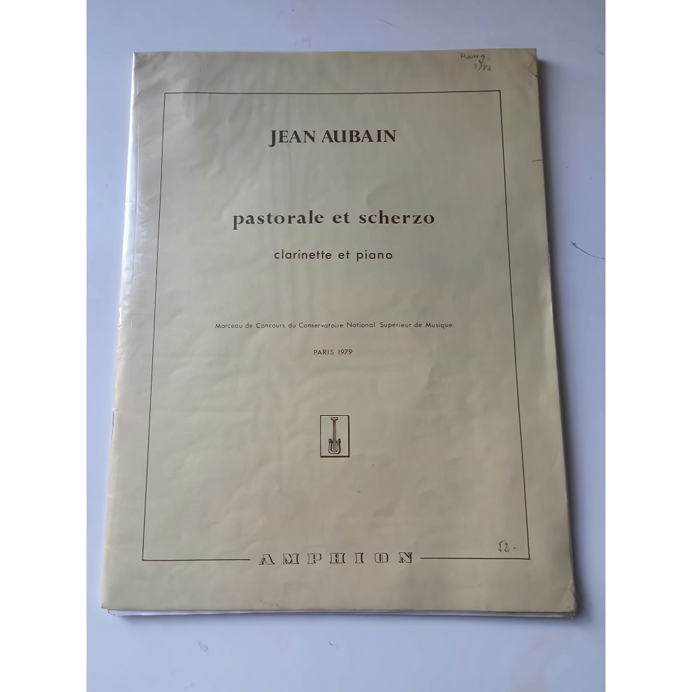 Jean Aubain - Pastorale Et Scherzo - Clarinette Et Piano - Ed. Amphion