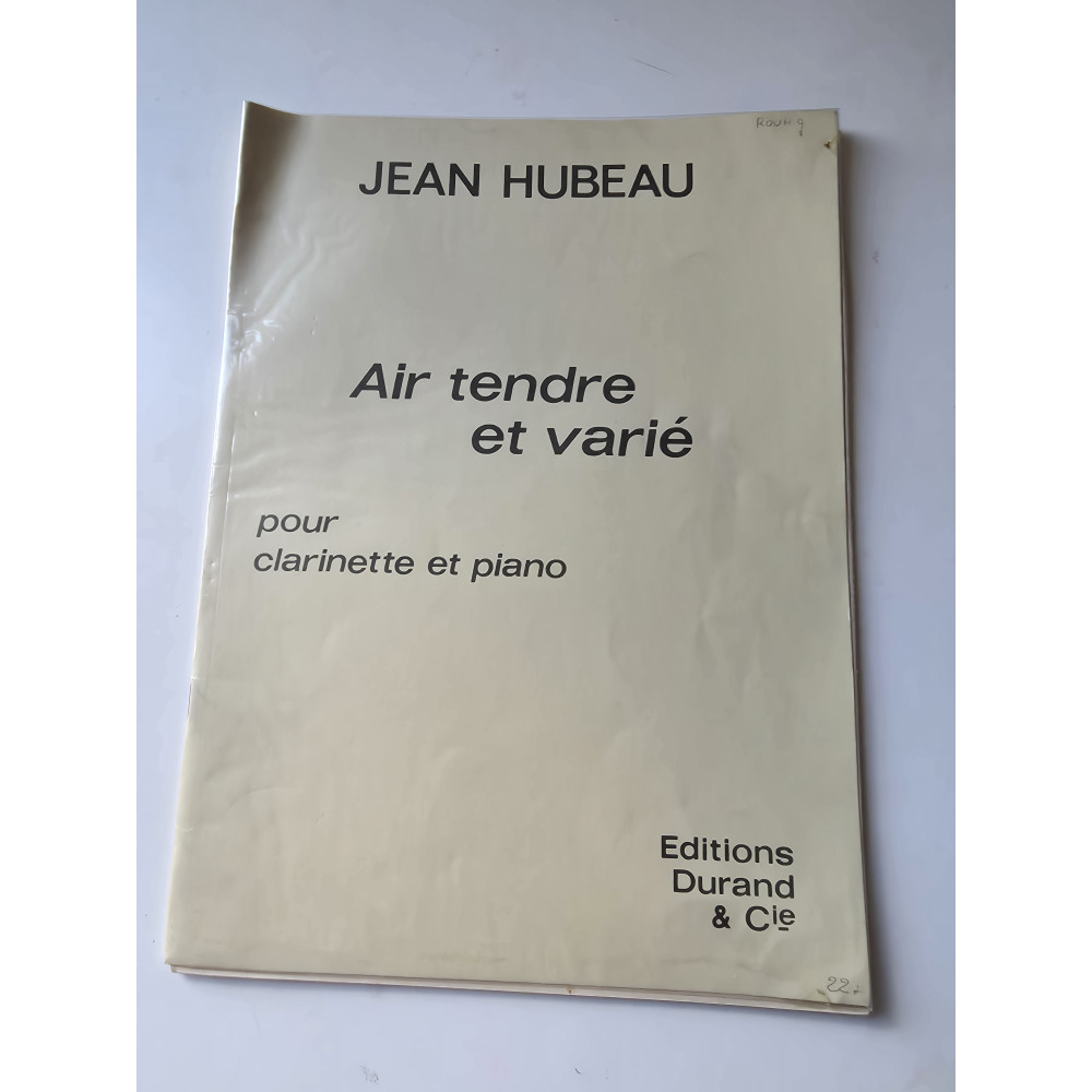 Jean Hubeau Air Tendre et Varié pour clarinette et piano