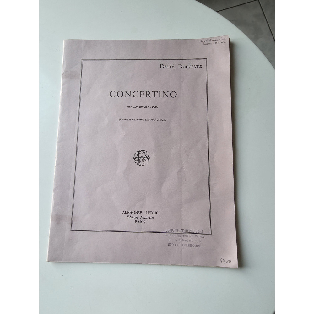 Dondeyne - concertino pour clarinette