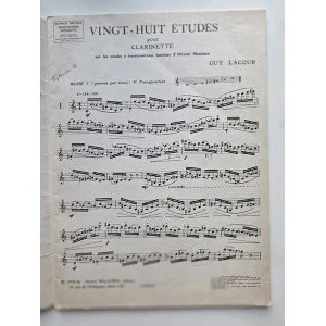 Guy Lacour 28 Etudes Pour Clarinette Sur Les Modes À Transpositions Limitées D'Olivier Messiaen