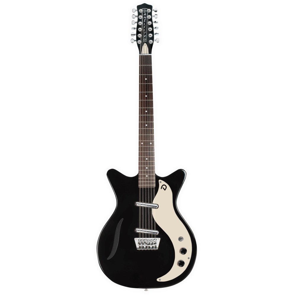 Danelectro Vintage de 12 cuerdas negro brillante