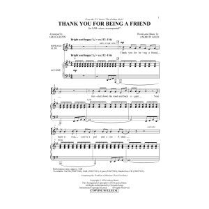 Thank You For Being A Friend (Theme from The Golden Girls) (arr. Greg Gilpin)