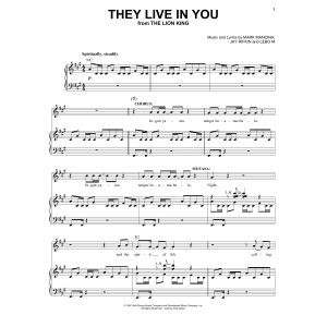 They Live In You (from The Lion King: Broadway Musical)