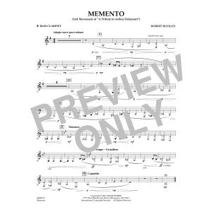 Memento - Bb Bass Clarinet