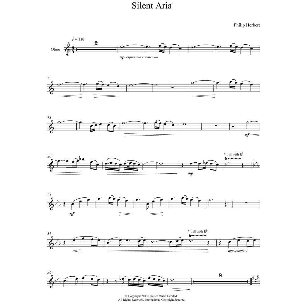 Silent Aria (From Suite For Oboe)