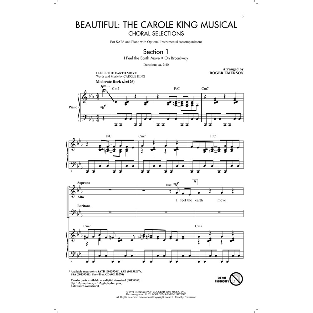 Beautiful: The Carole King Musical (Choral Selections)