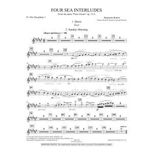 Four Sea Interludes (from the opera "Peter Grimes") - Eb Alto Saxophone 1