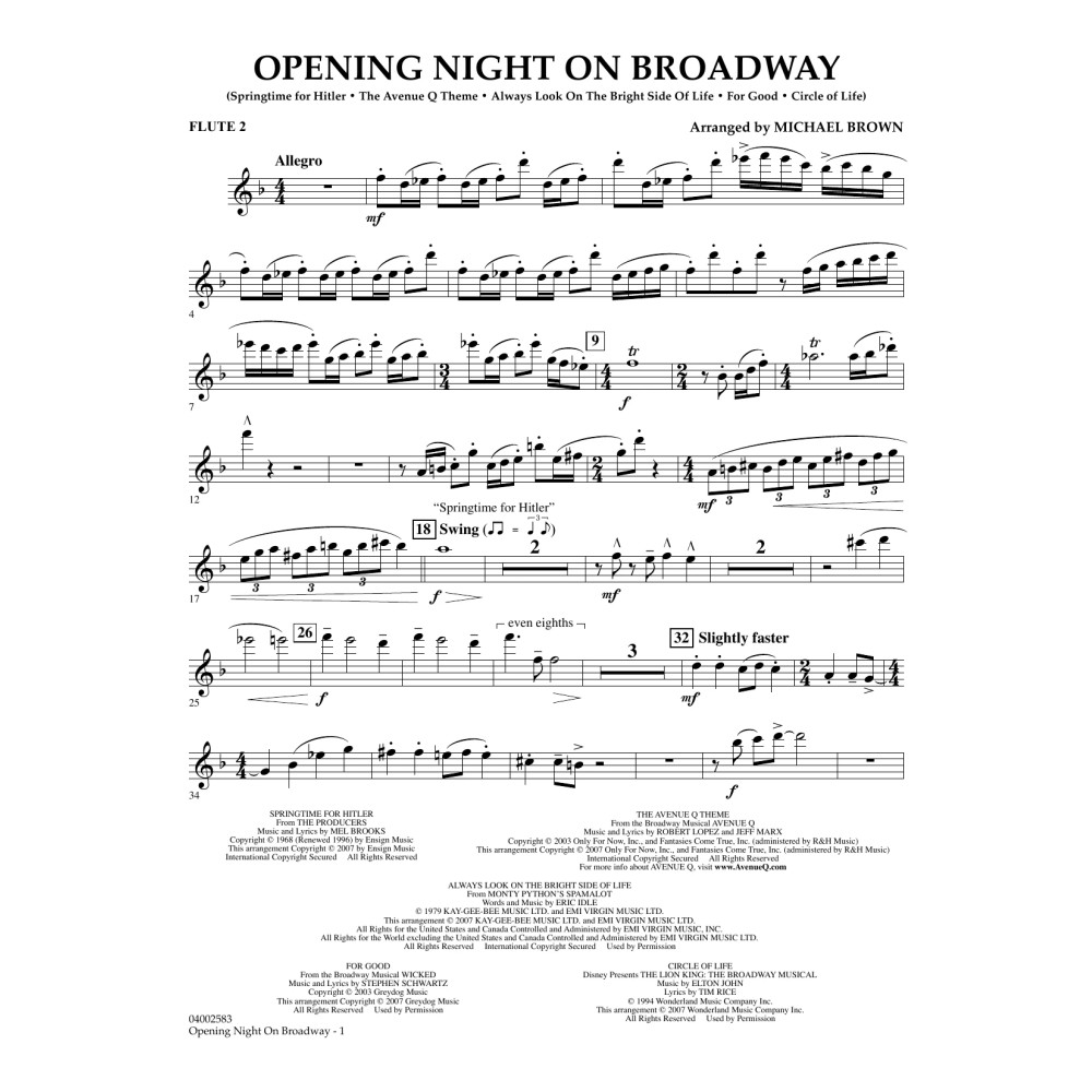 Opening Night on Broadway - Flute 2