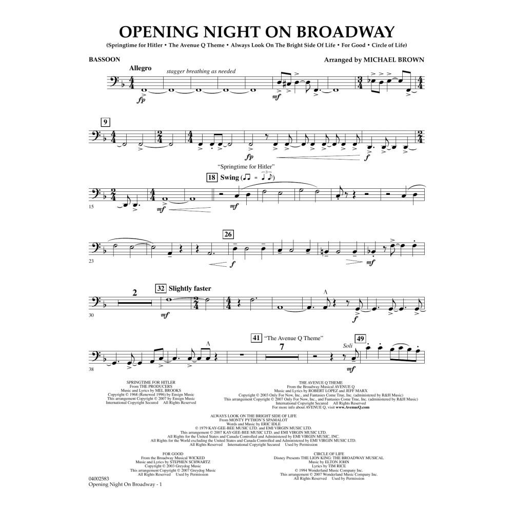 Opening Night on Broadway - Fagott