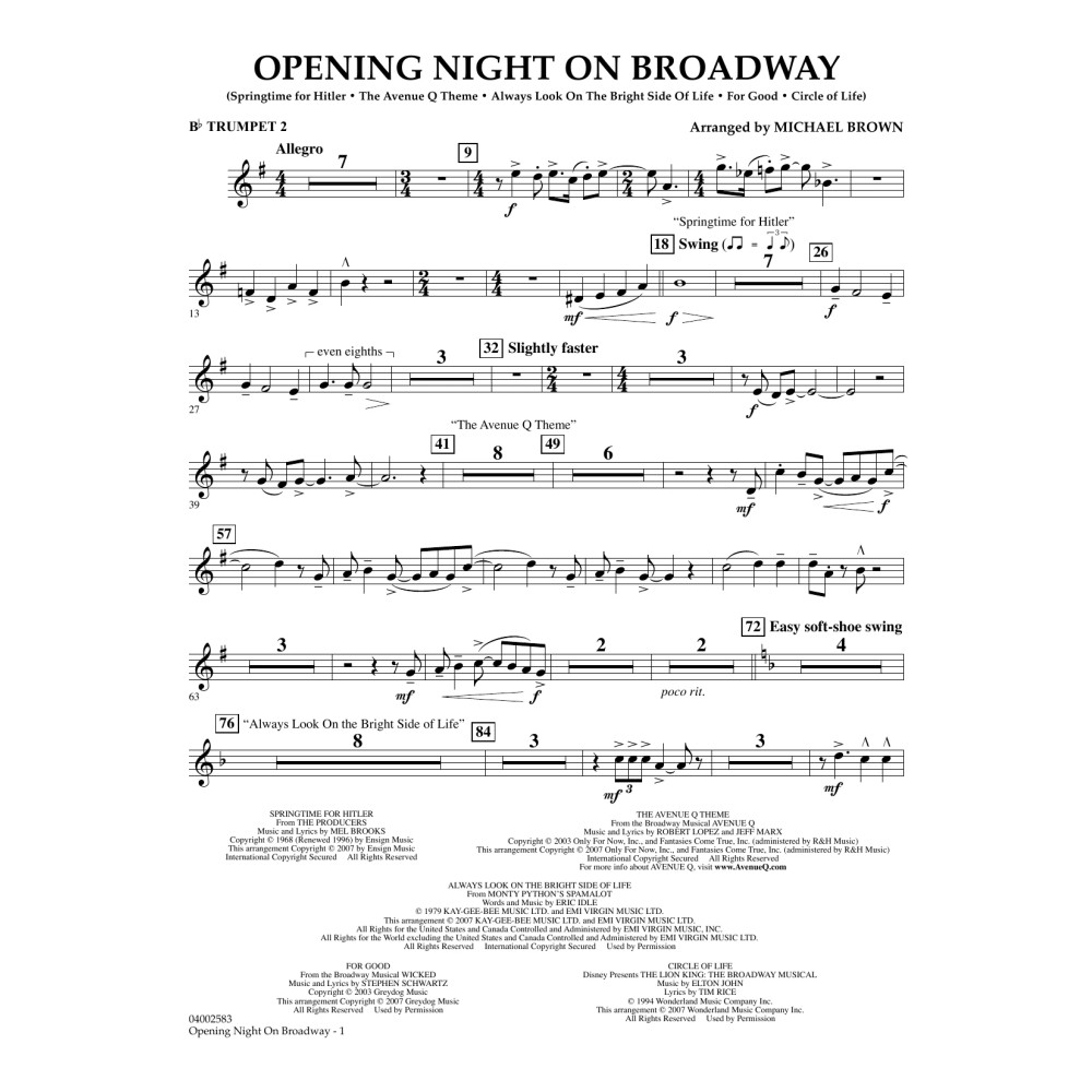 Opening Night on Broadway - Bb Trumpet 2