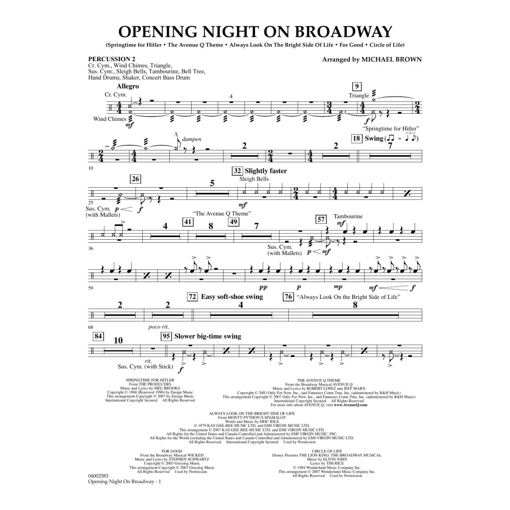 Opening Night on Broadway - Percussion 2
