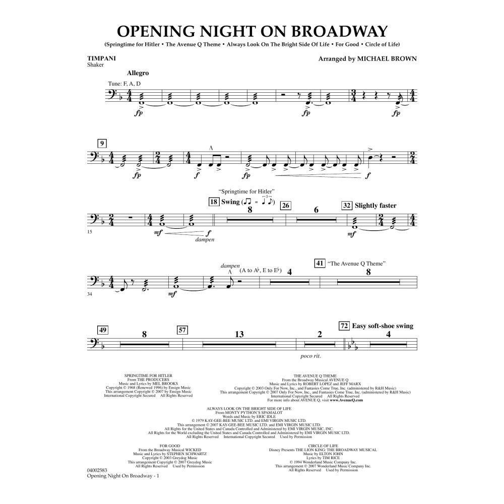 Opening Night on Broadway - Timpani