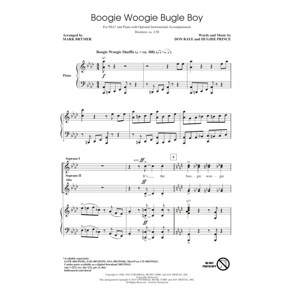 Boogie Woogie Bugle Boy (arr. Mark Brymer)