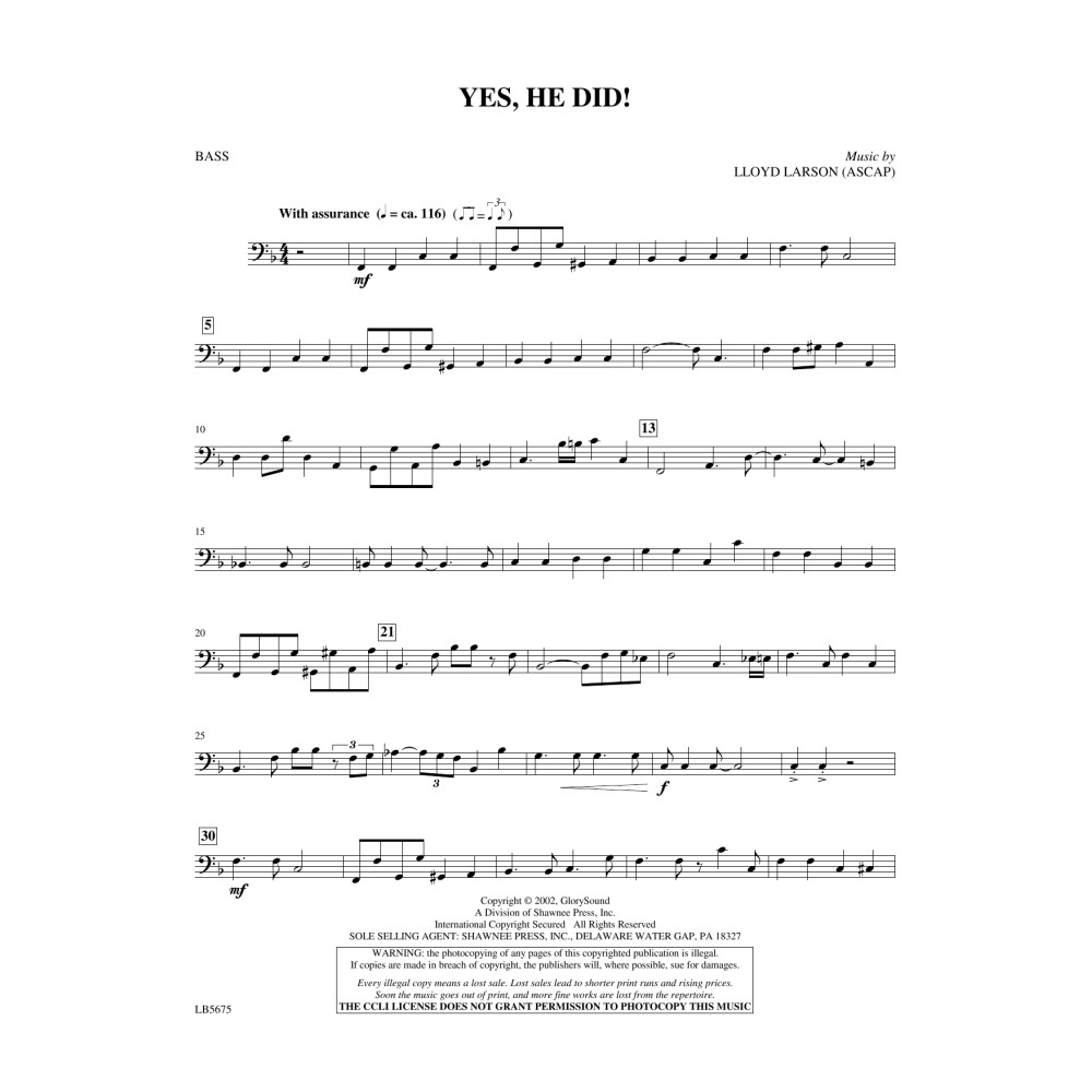 Yes, He Did! - Bass