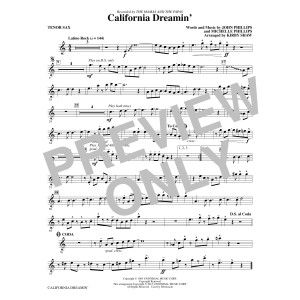 California Dreamin'' - Bb Tenor Saxophone