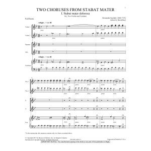 Two Choruses from Stabat Mater - Score