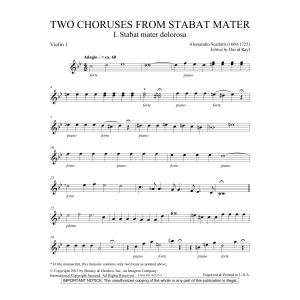 Two Choruses from Stabat Mater - Violin 1