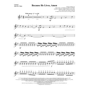 Because He Lives, Amen (arr. Ed Hogan) - Clarinet (sub Viola)