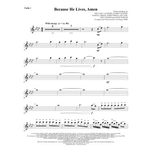 Because He Lives, Amen (arr. Ed Hogan) - Violine 1