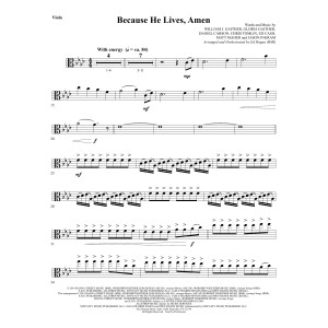 Because He Lives, Amen (arr. Ed Hogan) - Viola