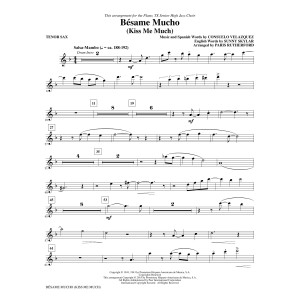 Besame Mucho (Kiss Me Much) - Bb Tenor Saxophone