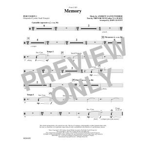 Memory (aus Cats) (arr. John Leavitt) - Percussion 1
