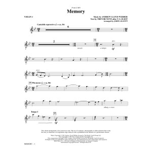 Memory (from Cats) (arr. John Leavitt) - Violin 1