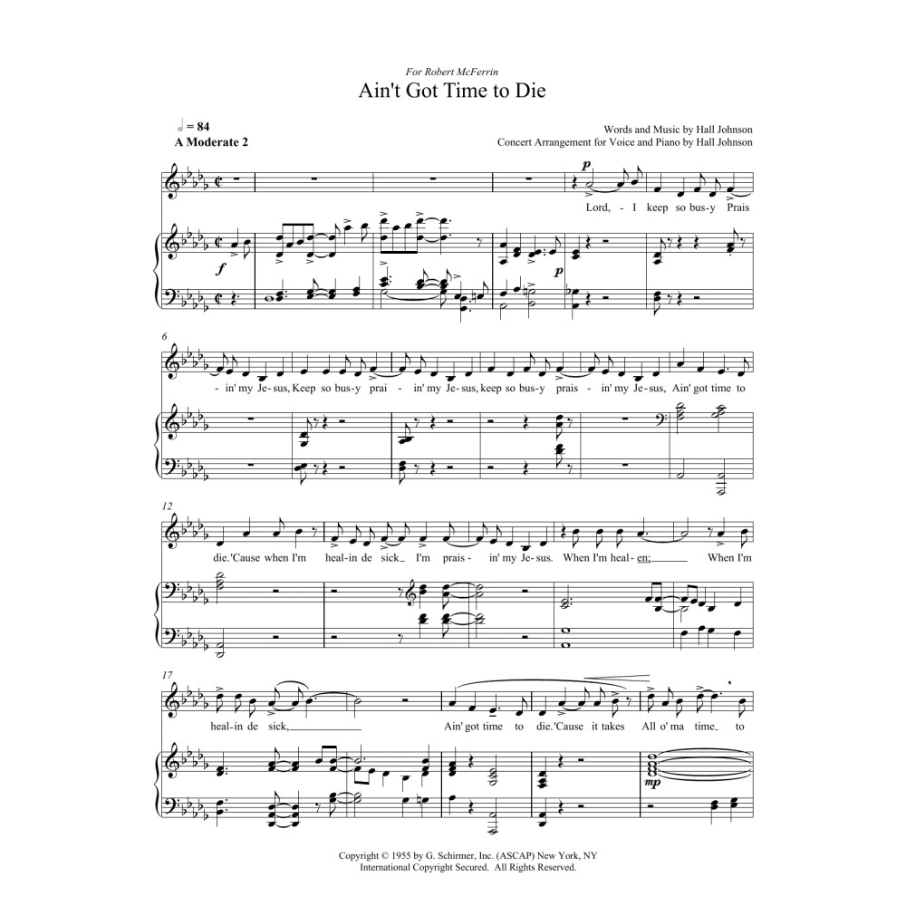 Ain't Got Time to Die (D-flat)