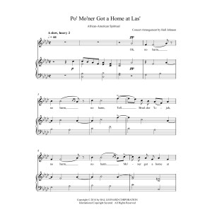 Po' Mo'ner Got a Home at Las' (F minor)