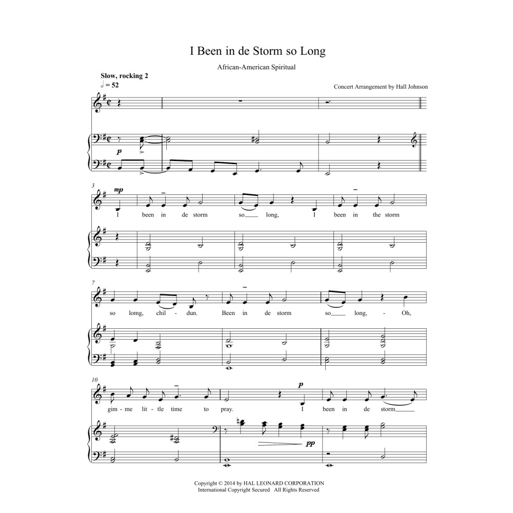 I Been in de Storm So Long (E minor)