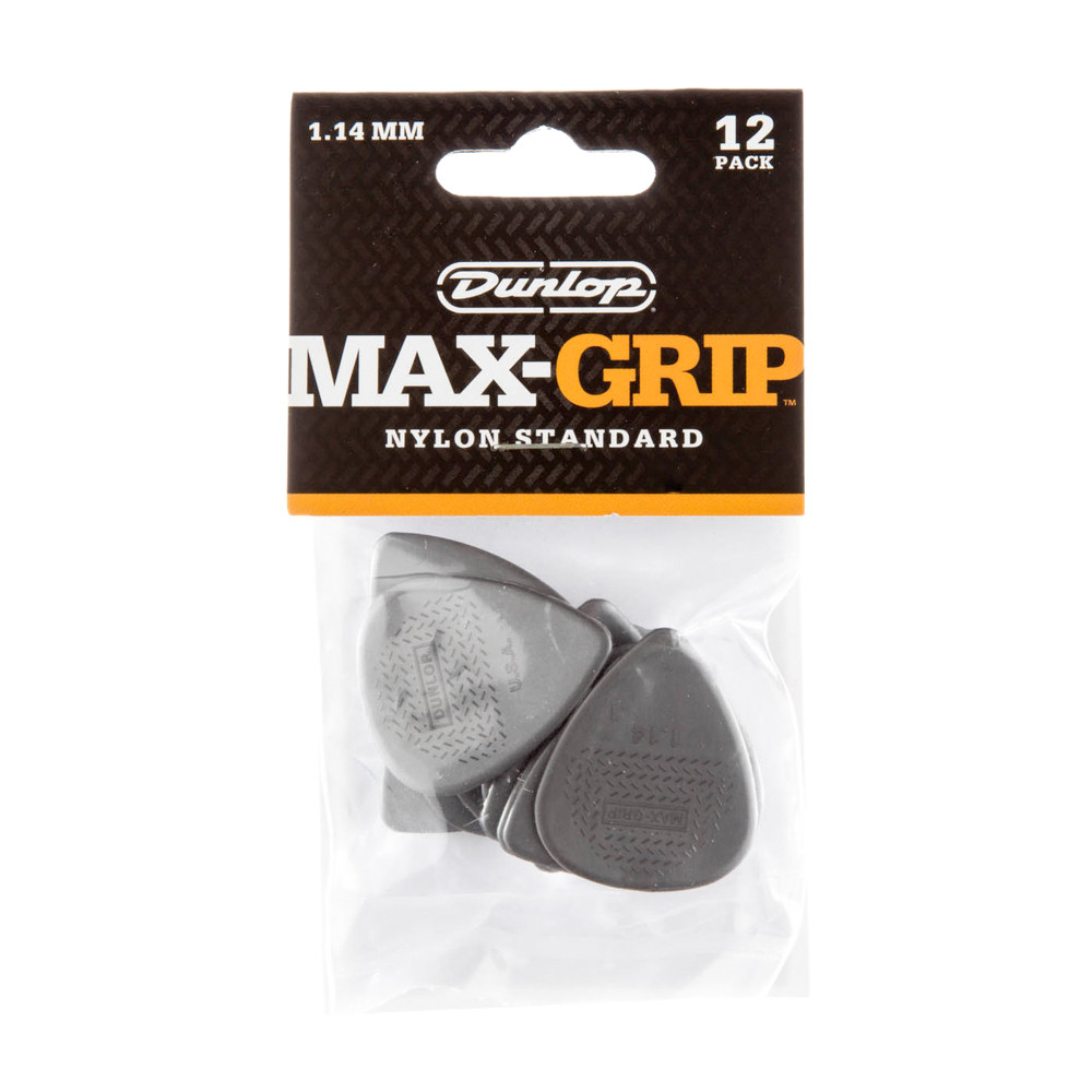 Pack of 12 Dunlop Max-Grip 114 Medium Picks