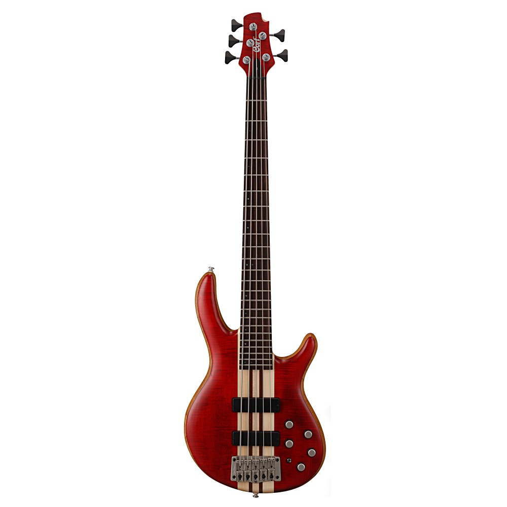 Bajo Cort A5 Plus arce-caoba rojo