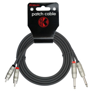 Cable de parche Kirlin 2xRCA-2xjack 1 m negro