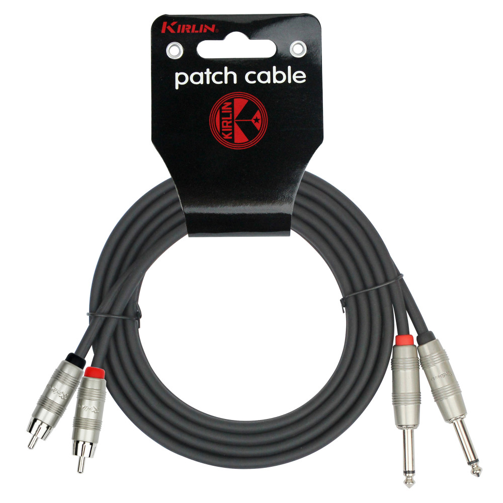 Cable Patch Kirlin 2xrca-2xjack 1m Noir