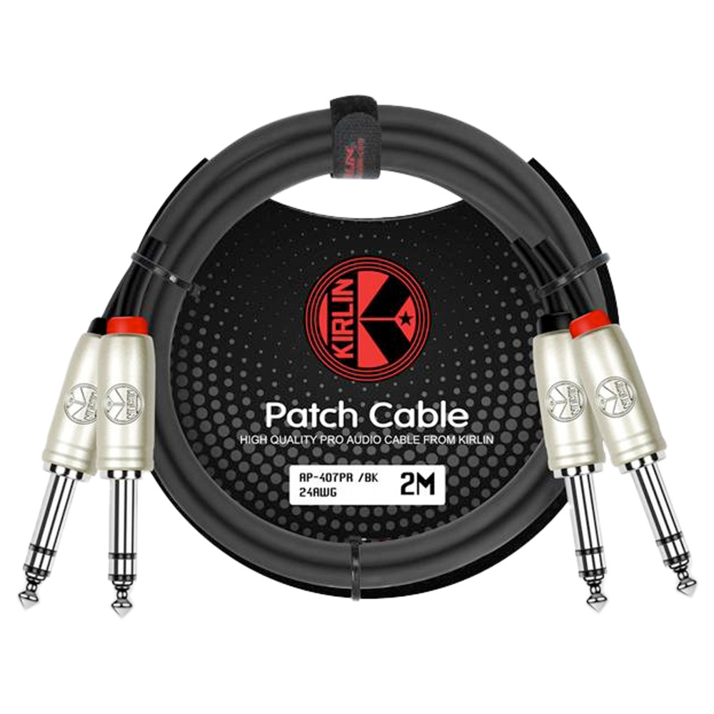 Cable patch Kirlin 2xtrs-2xtrs 2 m negro
