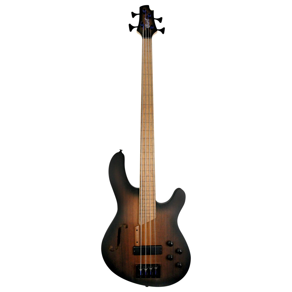 Cort B4 Piezo Fretless Bass Black Burst