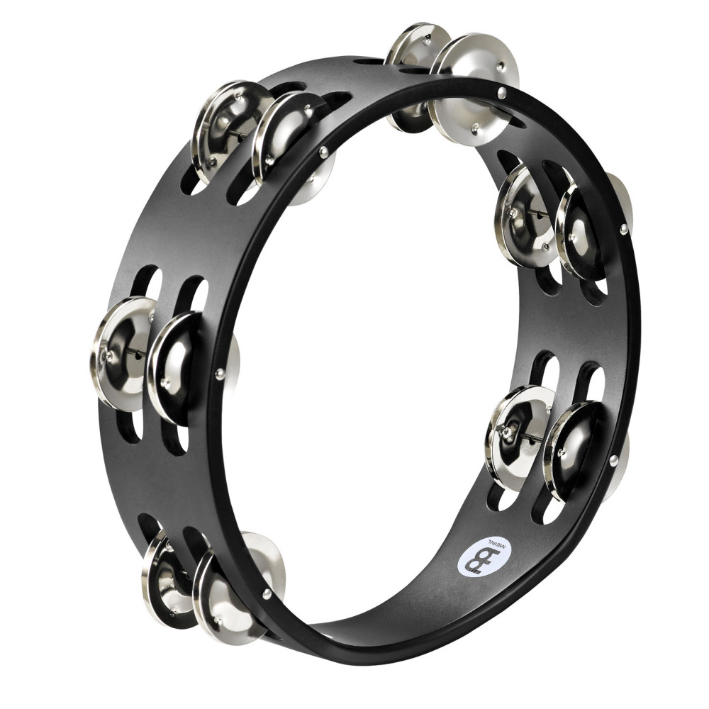 Meinl 8" Wooden Tambourine Black Steel Cymbal