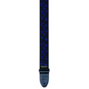 Dunlop Black and Blue Flame Strap